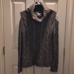 Grey chunky turtleneck sweater